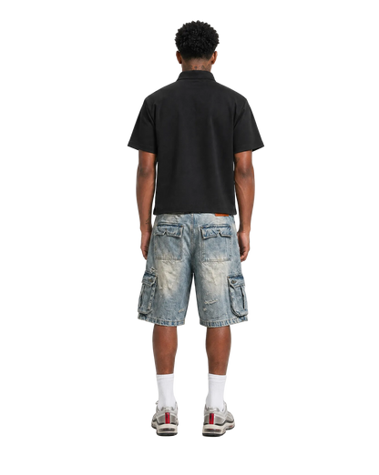 SUN FADED CARGO JORTS