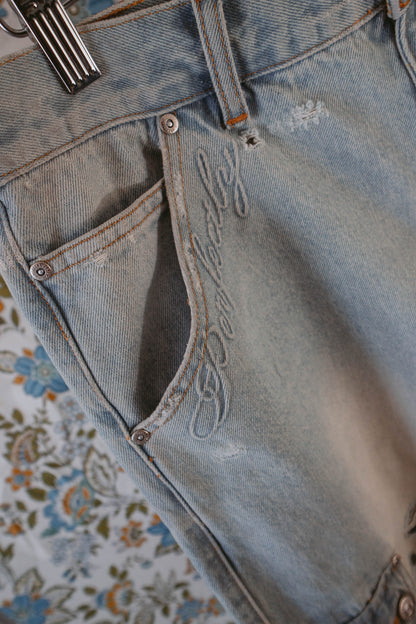 SUN FADED CARGO JORTS