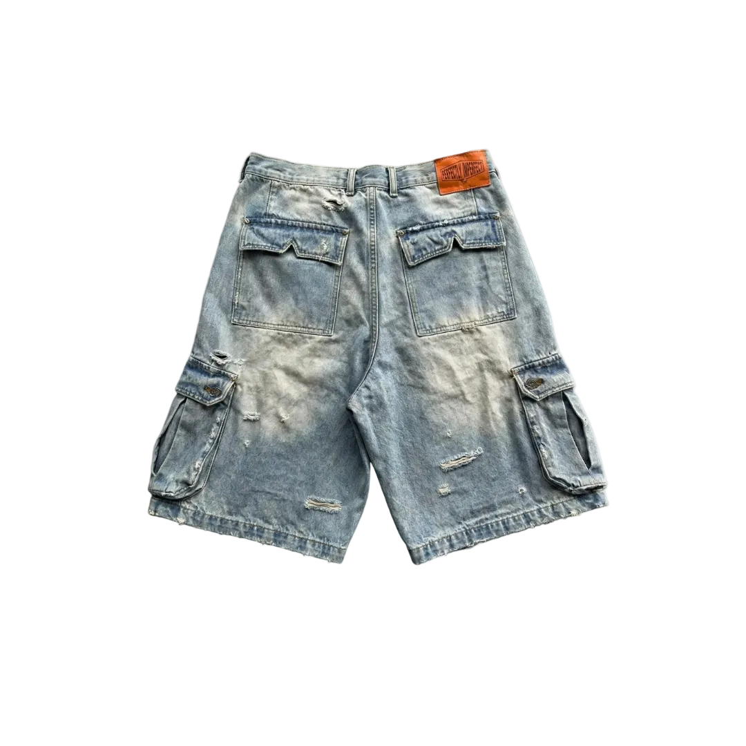 SUN FADED CARGO JORTS
