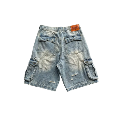 SUN FADED CARGO JORTS