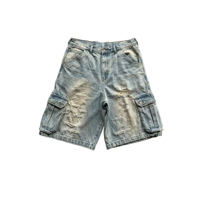 SUN FADED CARGO JORTS