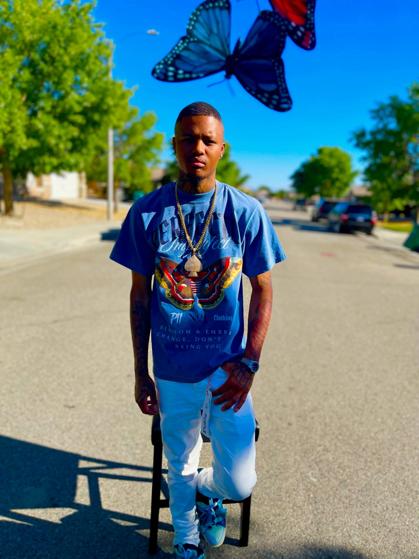 Denim BLOSSOM Tee