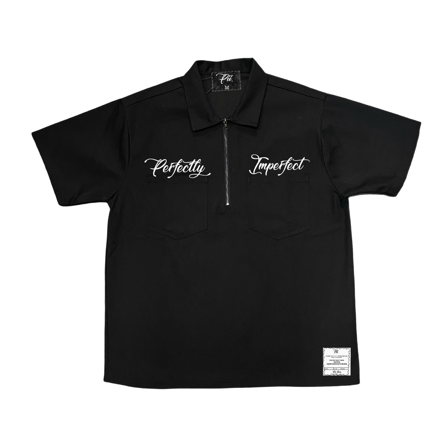 “Workin On It” Half-Zip Workshirt ( Black )