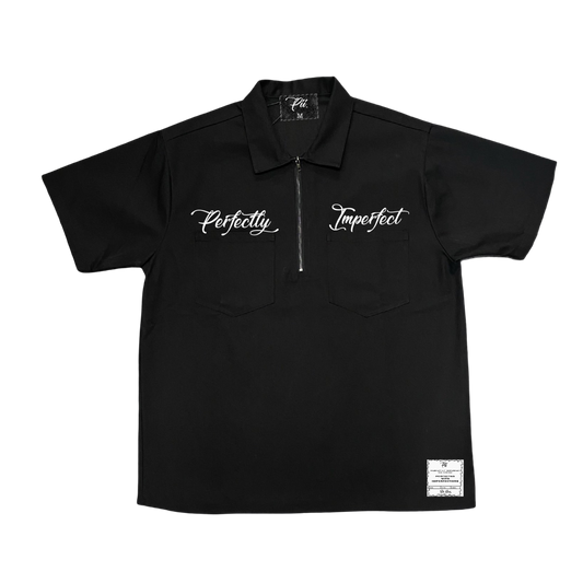 “Workin On It” Half-Zip Workshirt ( Black )